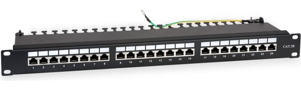 VLG Патч-панель 19" (1U) 24 порта RJ-45 кат.5е экранированная (PP-STP-5E-1U-24)