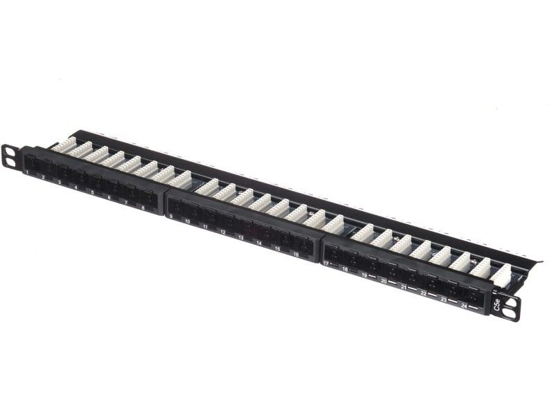 VLG Патч-панель 19" (0,5U) 24 порта RJ-45 кат.5е неэкранированная (PP-UTP-5E-0,5U-24)