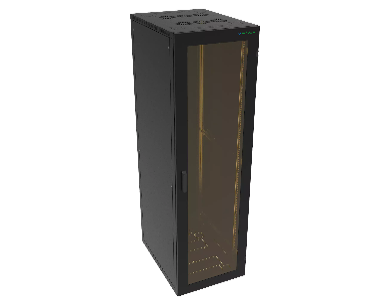 Шкаф телекоммуникационный напольный И-Волга 19" 30U 600х800, дверь стекло, черный F30-6080-G-BK