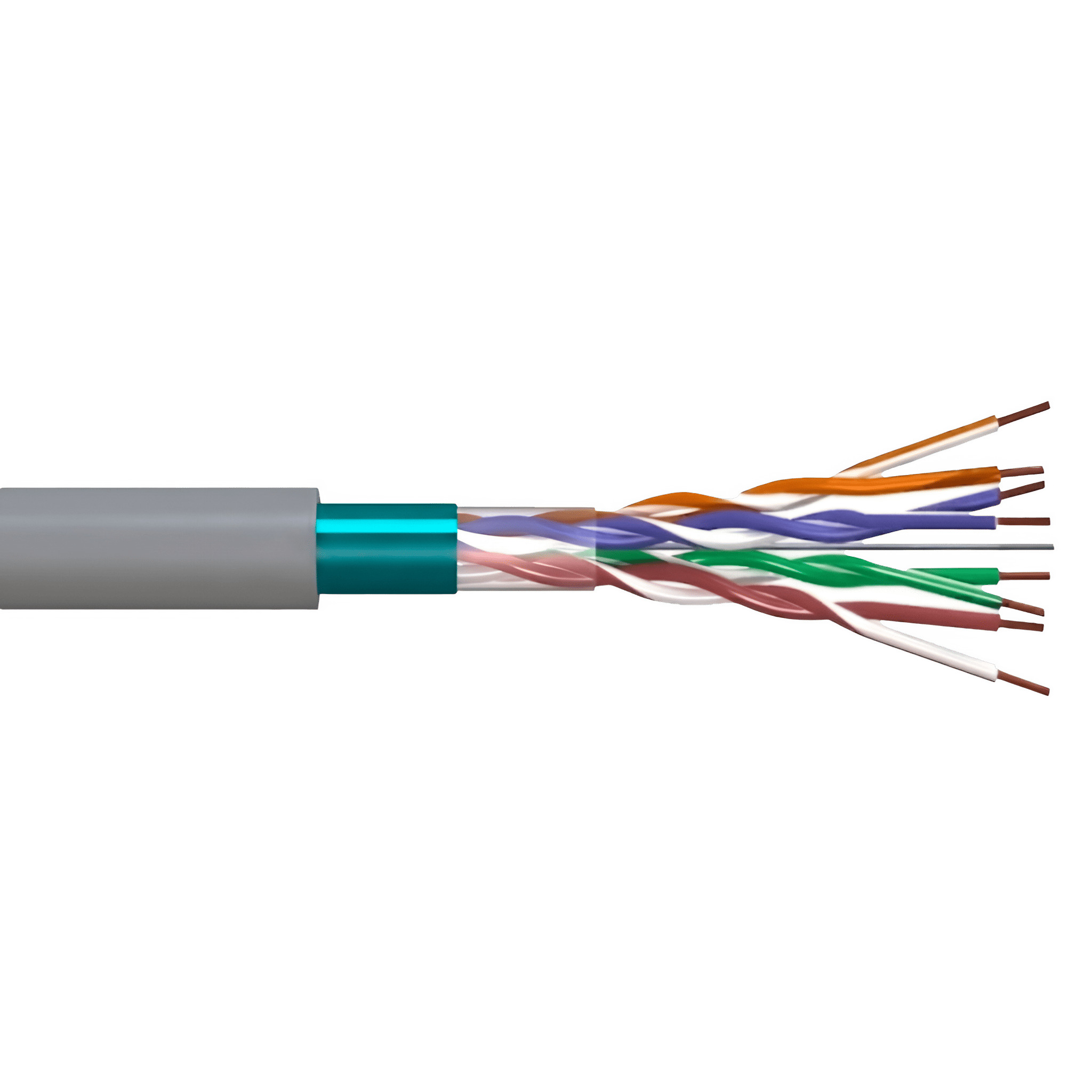 VLG F/UTP Cat 6 PVC нг(A)-LS 4x2x0,57 (FTP-4P-6-57-IN-LS-305-GY)