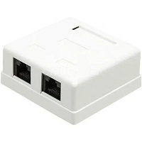 VLG Розетка комп. накладная RJ-45 (8Р8С) кат.5e двойная экранированная (WS-FTP-5E-RJ45-2P)